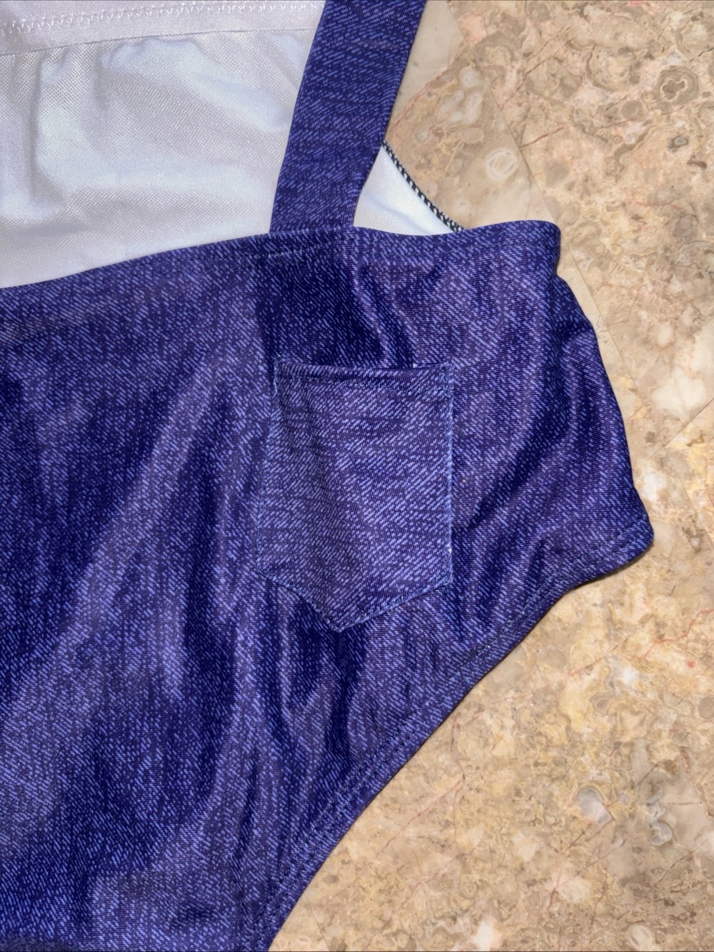 Women's Navy Blue One-Piece Swimsuit with Adjustable Straps - Picture 11 of 11